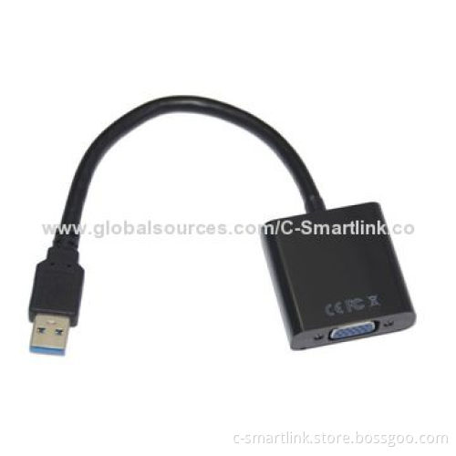 USB3.0 Adapter, USB3.0 to VGA, ABS Shell, Supports Microsoft's Windows 7, 8, Control Panel, 1,080P